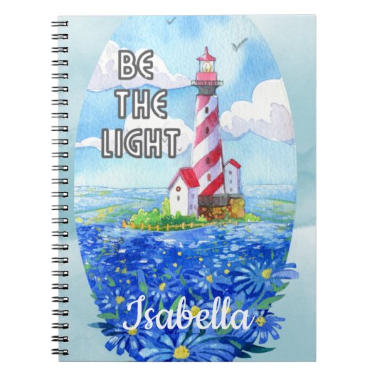 Carnet Aquarelle Whimsical Lighthouse Be Light Gift (Devant)
