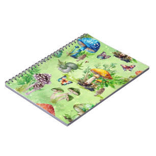 Carnet Aquarelle Whimsical Mushroom Garden