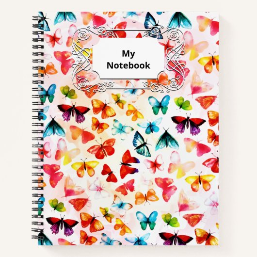 Carnet Aquarelle Whimsical Rainbow Forest Butterfly (Devant)