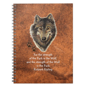 Carnet Aquarelle Wolf & Traces Famille Animal Citation