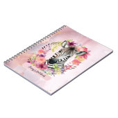 Carnet Aquarelle Zèbre et couronne florale (Côté gauche)