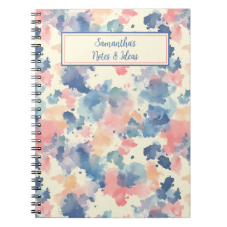 Carnet Aquarelles bleu rose