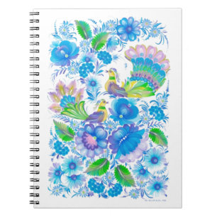 Carnet aquarelles d'art populaire ukrainien de Petrikivka