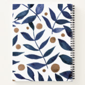 Carnet Aquarelles et baies - indigo et beige (Dos)