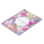 Carnet Aquarelles Fleurs colorées Collage Motif (Côté gauche)