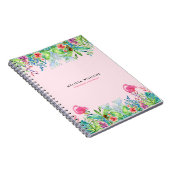 Carnet Aquarelles Fleurs tropicales et flamants roses (Côté Droit)