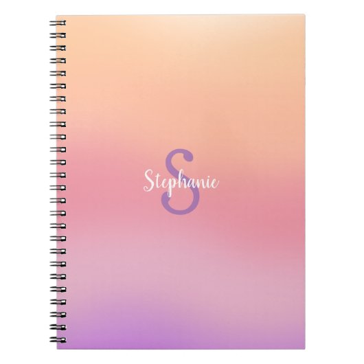 Carnet Aquarelles violettes Monogramme (Devant)