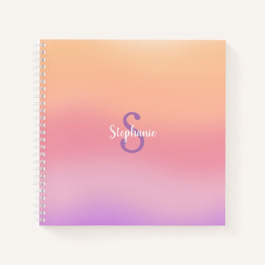 Carnet Aquarelles violettes Monogramme (Devant)