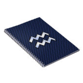 Carnet Aquarius Zodiac Sign on Royal Blue Carbon Fiber (Côté Droit)