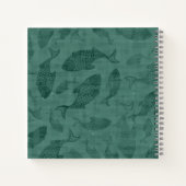 Carnet Aquatic Fish Stencil Art Teal Bokeh Pattern (Dos)
