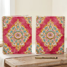 Arabesque Damassé Rose Or Médaillon Monogrammé