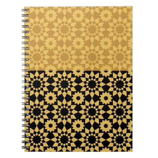 Carnet arabesque géométrique d'or (Devant)