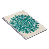 Carnet Arabesque Mandala Art - Turquoise & Turquoise géom (Côté Droit)