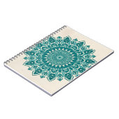 Carnet Arabesque Mandala Art - Turquoise & Turquoise géom (Côté gauche)