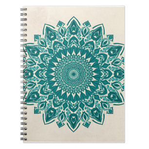 Carnet Arabesque Mandala Art - Turquoise & Turquoise géom