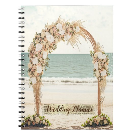 Carnet Arbor de mariage de plage Roses Dentelle (Devant)