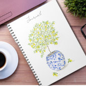 Carnet Arbre à citrons dans un pot de chinoiserie aquarel