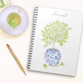 Carnet Arbre à citrons dans un pot de chinoiserie aquarel