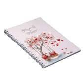 Carnet Arbre à coeurs rouges Balançoire Câlins Baisers (Côté Droit)