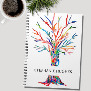 Carnet Arbre arc-en-ciel personnalisé