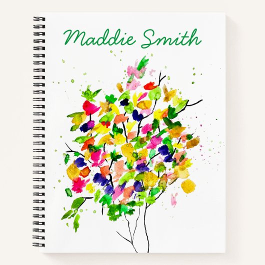 Carnet Arbre coloré aquarelle (Devant)