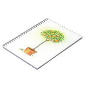 Carnet Arbre d'agrume peint d'aquarelle dans le pot (Côté gauche)