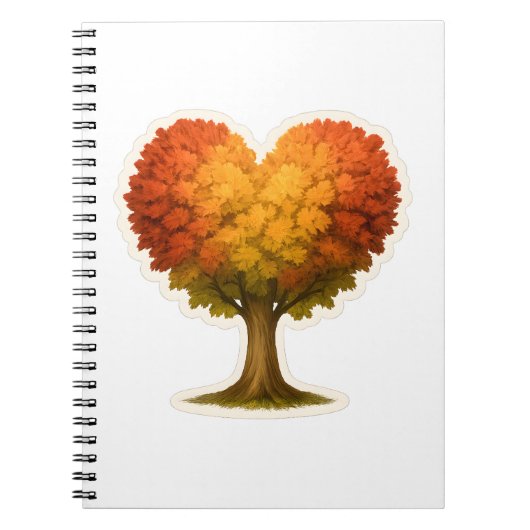 Carnet Arbre d'automne en forme de coeur (Devant)