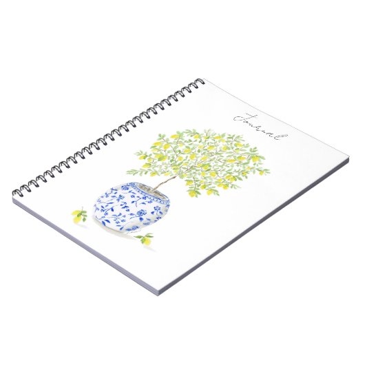 Carnet Arbre de citron dans la Chinoiserie Vase Aquarelle (Côté gauche)