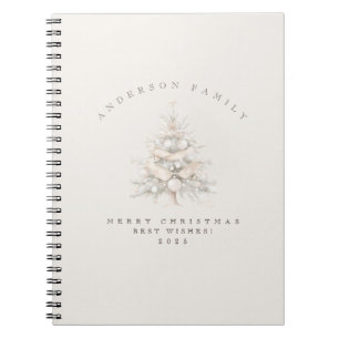 Carnet Arbre de Noël blanc traditionnel familial personna