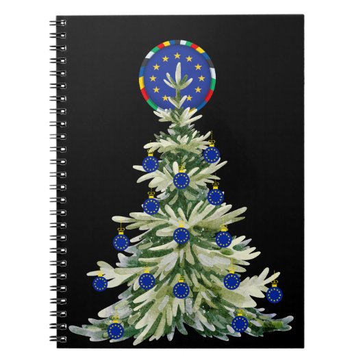 Carnet Arbre de Noël - Drapeau de l'Union européenne | Eu (Devant)
