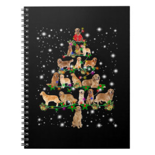 Carnet Arbre de Noël Golden Retriever Couvert Par Flash