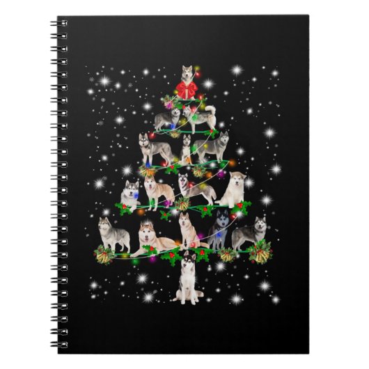 Carnet Arbre De Noël Husky Couvert De Lampe De Feu (Devant)