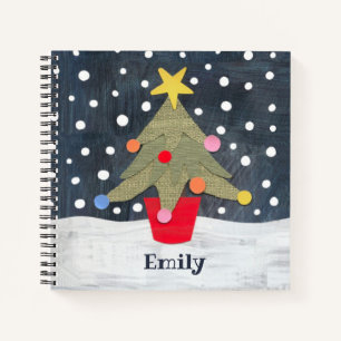 Carnet Arbre de Noël mignon personnalisé