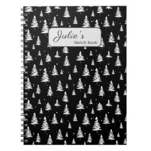 Carnet Arbre de Noël noir et blanc
