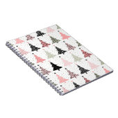 Carnet Arbre de Noël rose et vert avec Arrière - plan bla (Côté Droit)