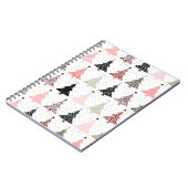 Carnet Arbre de Noël rose et vert avec Arrière - plan bla (Côté gauche)