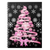 Carnet Arbre de Noël rose pâle blanc Snowflake (Devant)