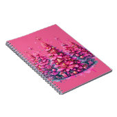 Carnet Arbre de Noël rose tendance Preppy esthétique (Côté Droit)