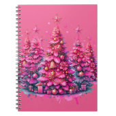 Carnet Arbre de Noël rose tendance Preppy esthétique (Devant)
