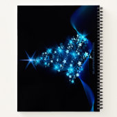 Carnet arbre de Noël stylisé SlipperyJoe bleu brillant s (Dos)