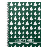 Carnet Arbre de Noël vert et blanc Motif et texte (Devant)