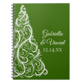 Carnet Arbre de Noël vert Mariage d'hiver (Devant)