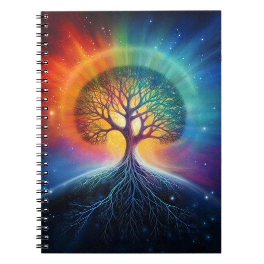 Carnet Arbre De Vie Arc-En-Ciel Surréaliste (Devant)