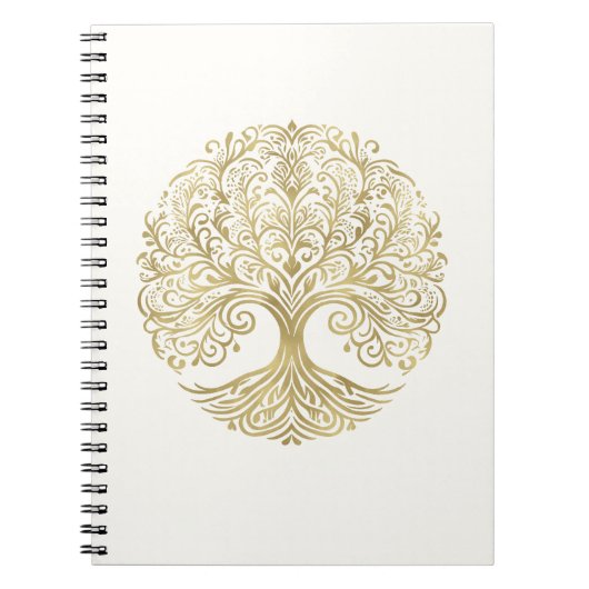 Carnet Arbre de vie Cream & Gold Celtic Mariage (Devant)