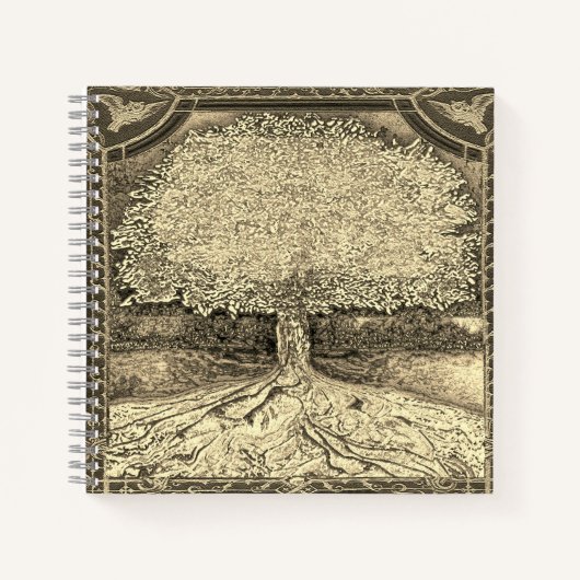 Carnet arbre de vie en or (Devant)