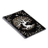 Carnet Arbre de vie - Yggdrasil - noir blanc et or (Côté Droit)