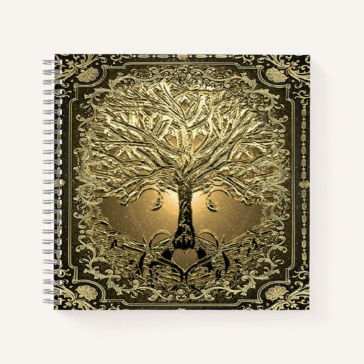 Carnet Arbre d'or de la vie Ancien Rustique (Devant)