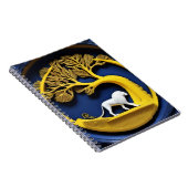 Carnet Arbre doré encadrant un lion blanc (Côté Droit)