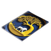 Carnet Arbre doré encadrant un lion blanc (Côté gauche)