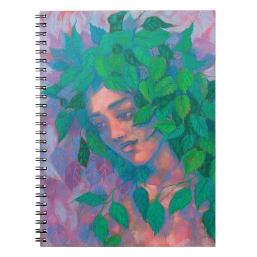 Carnet Arbre Dryad Spirit Vert Feuilles Surreal Imaginair (Devant)
